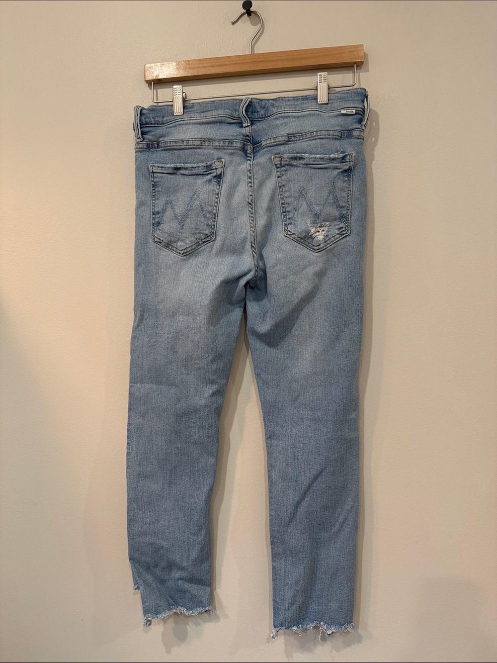 MOTHER The Insider Crop Step Chew Leg Jeans in Outerspace Wash Size 30 - Picture 7 of 10